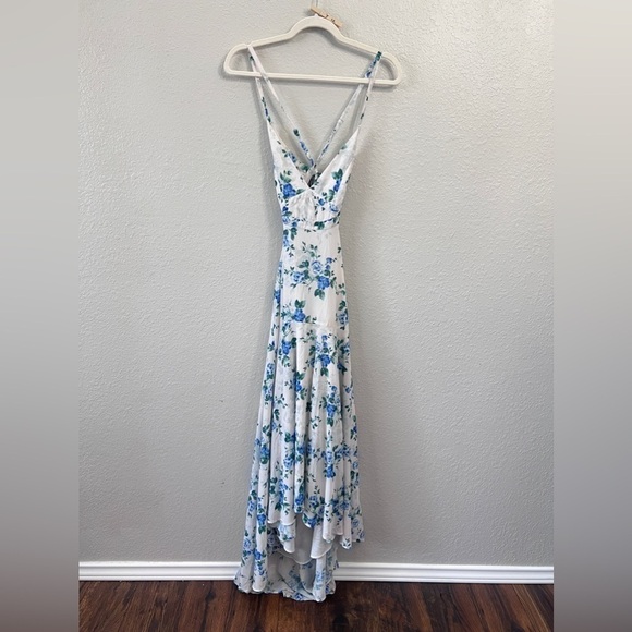 Anthropologie Yumi Kim White and Blue floral cut out maxi dress size large - Picture 6 of 15